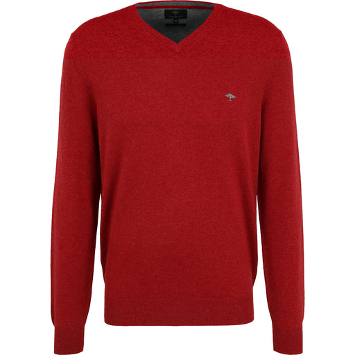 Fynch Hatton | V Neck Pullover | Merino Cashmere | Colour: Red