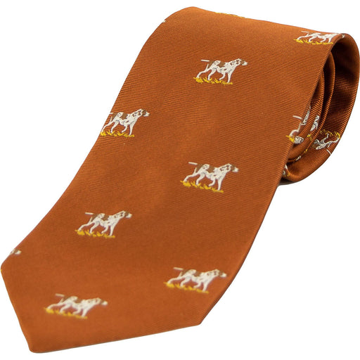 Livingston | Woven Silk Sporting Tie - Dogs | Colour: RUST