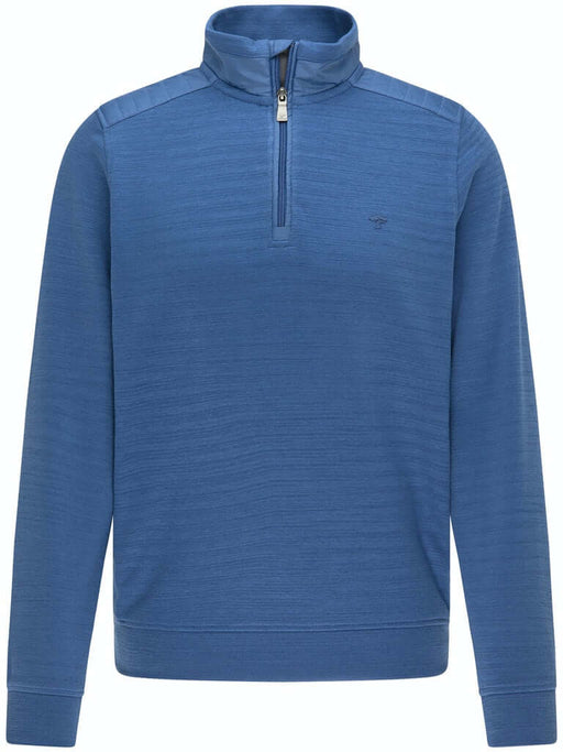 Fynch Hatton | 1/4 Zip Pullover | Cotton | Colour: Blue