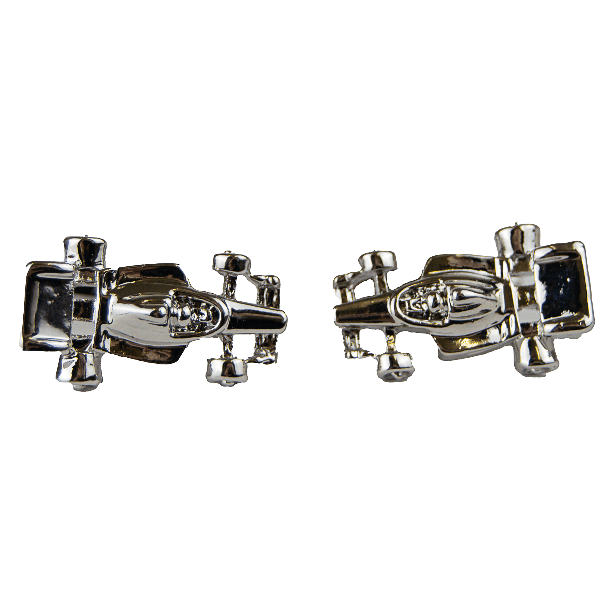 Van Buck racing car metal cufflinks – front view