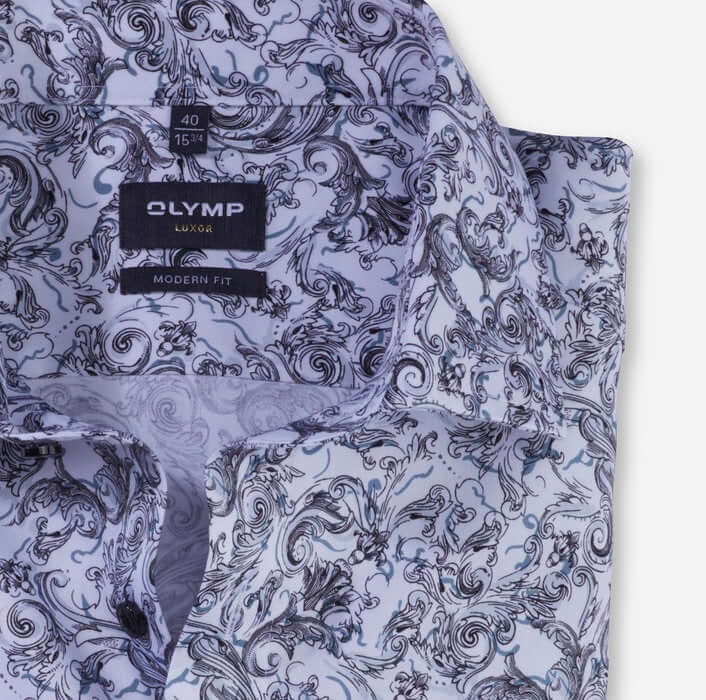 Olymp - Luxor Shirt - Colour: Grey Paisley