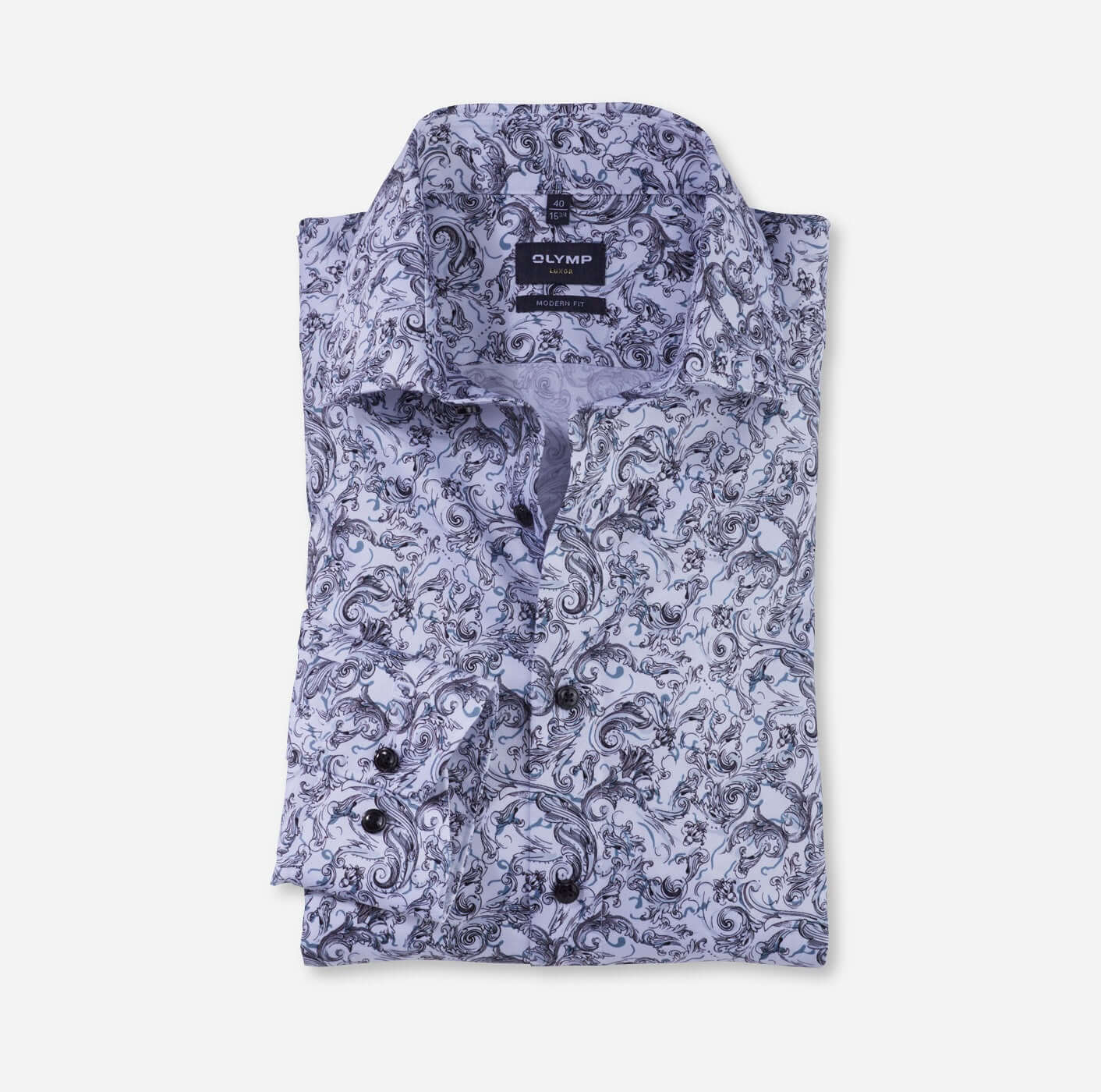 Olymp - Luxor Shirt - Colour: Grey Paisley