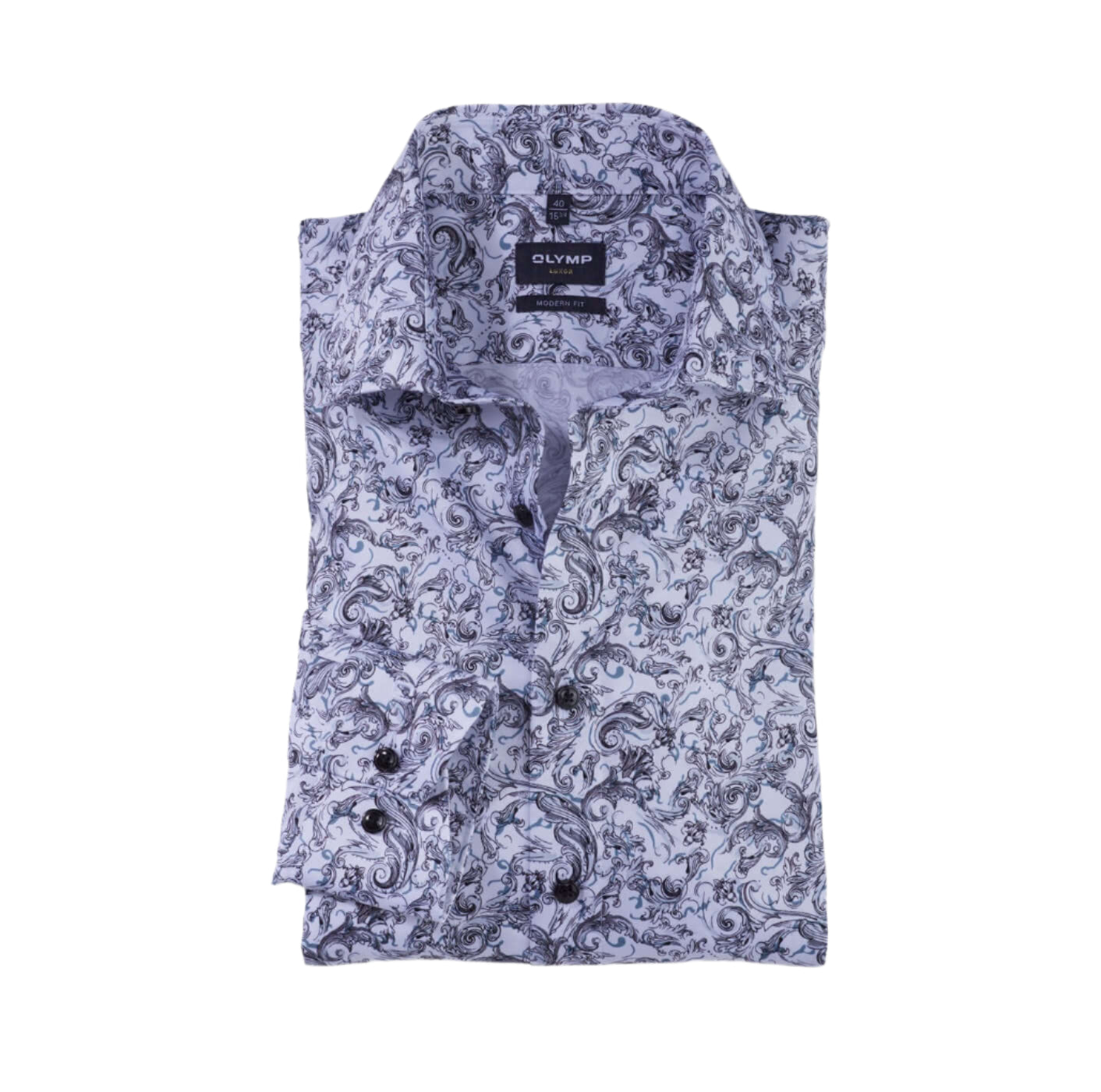 Olymp - Luxor Shirt - Colour: Grey Paisley