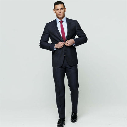 Magee - Mix & Match Pinstripe Wool Suit Jacket - Colour: Navy Pinstripe