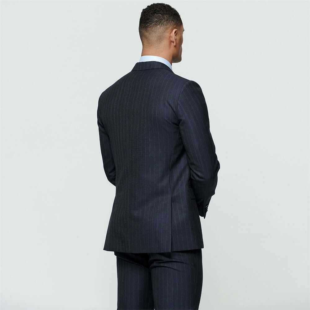 Magee - Mix & Match Pinstripe Wool Suit Trousers - Colour: Navy Pinstripe