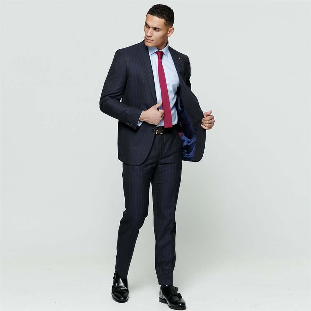 Magee - Mix & Match Pinstripe Wool Suit Jacket - Colour: Navy Pinstripe