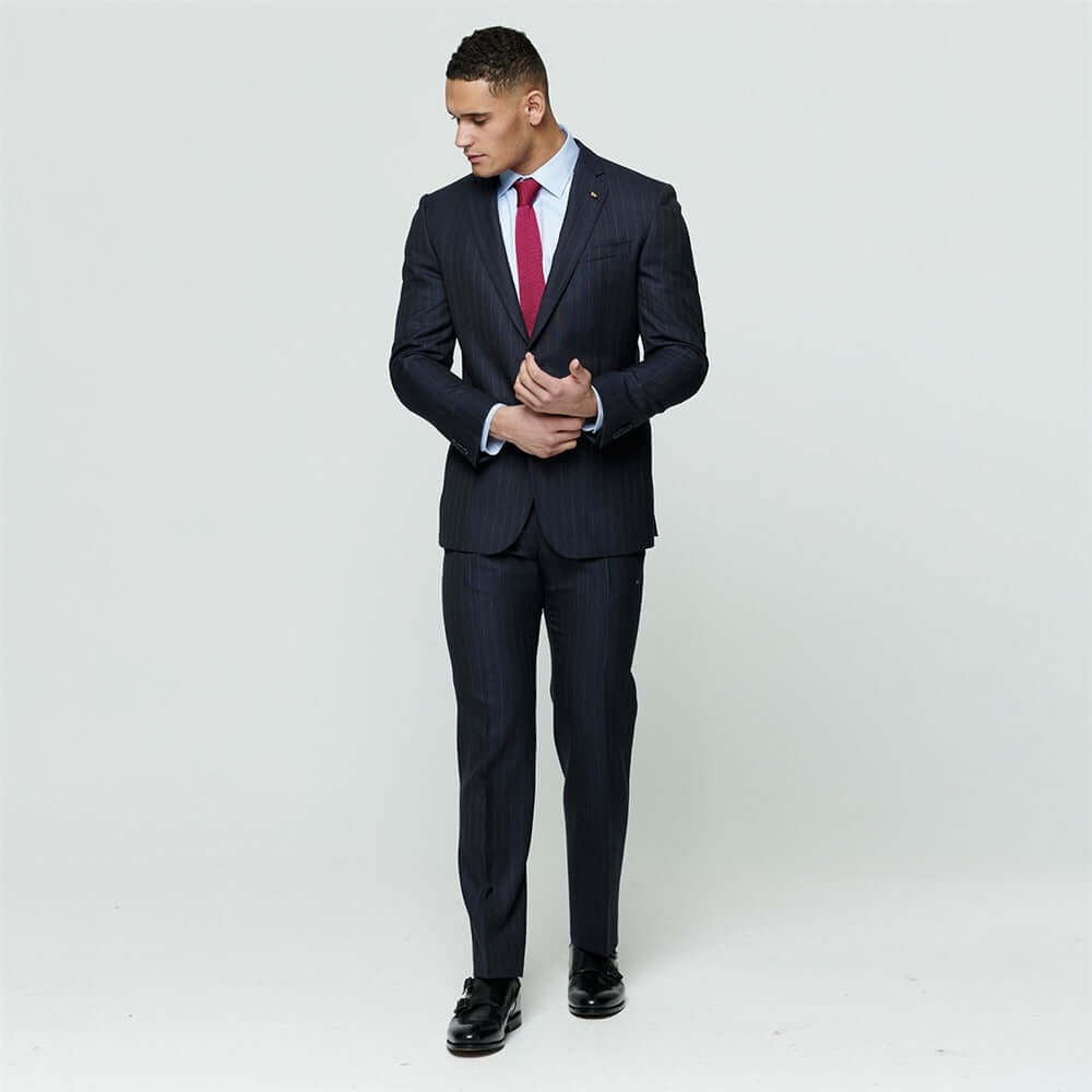 Magee - Mix & Match Pinstripe Wool Suit Jacket - Colour: Navy Pinstripe