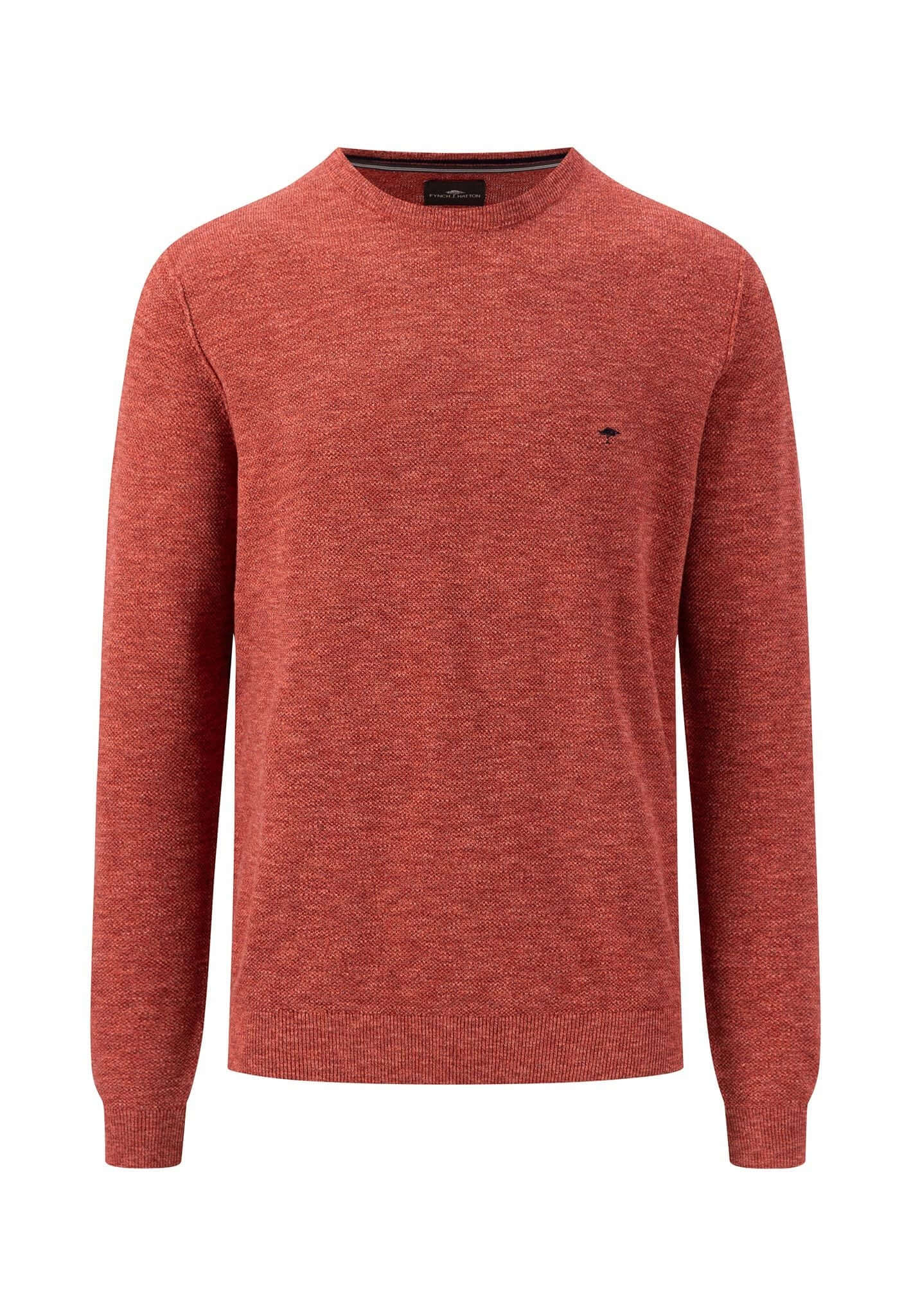 Fynch Hatton - Crew Neck Cotton Pullover - Colour: Orient Melange