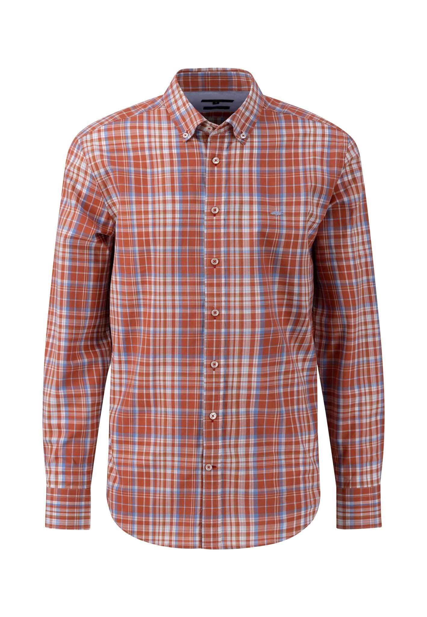 Fynch Hatton - Button Down Check Shirt - Colour: Orient Red Check