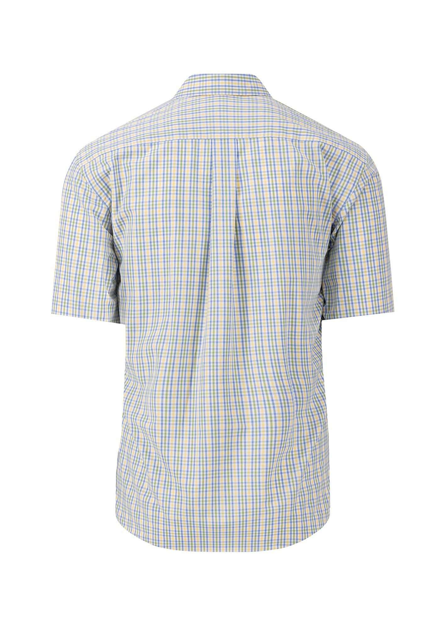 Fynch Hatton - Short Sleeve Fine Checked Shirt - Colour: Pineapple