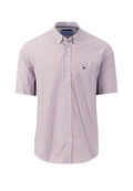 Fynch Hatton - Short Sleeve Fine Checked Shirt - Colour: Orient Red