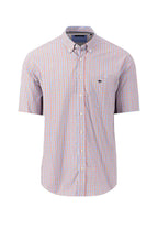 Fynch Hatton - Short Sleeve Fine Checked Shirt - Colour: Orient Red