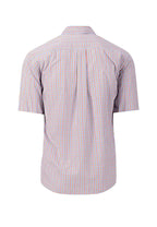 Fynch Hatton - Short Sleeve Fine Checked Shirt - Colour: Pineapple