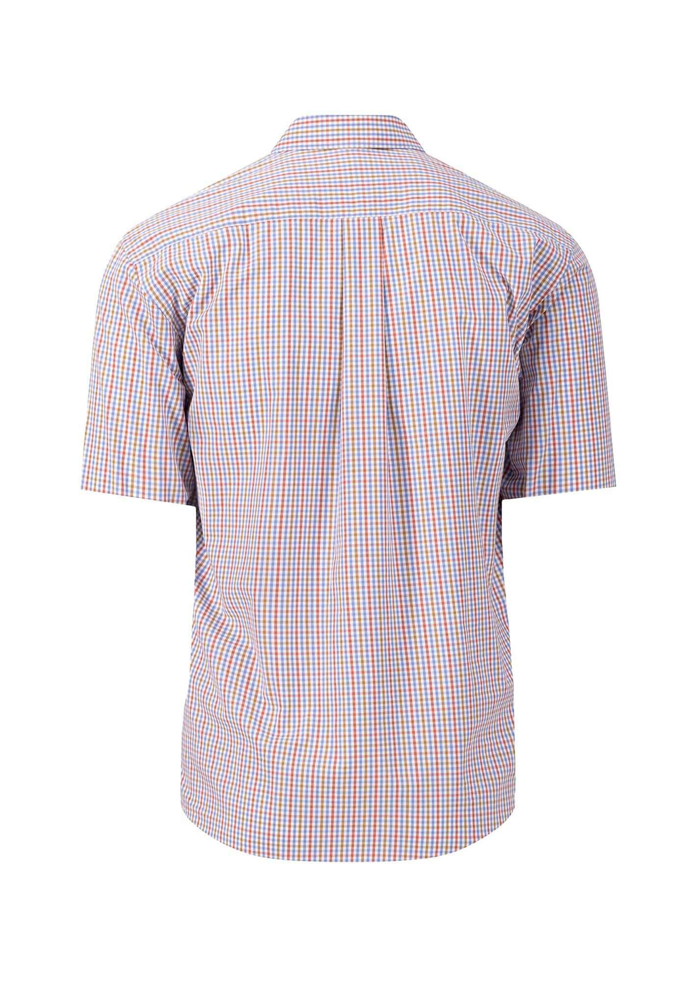 Fynch Hatton - Short Sleeve Fine Checked Shirt - Colour: Pineapple