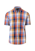 Fynch Hatton - Short Sleeve Checked Shirt - Colour: Orient Red