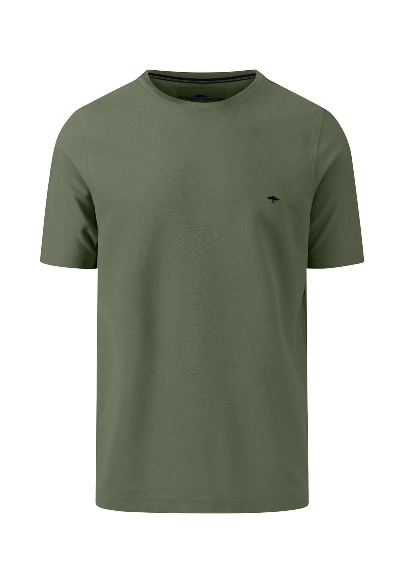 Fynch Hatton - Basic Cotton Pique T-Shirt - Colour: Dusty Olive