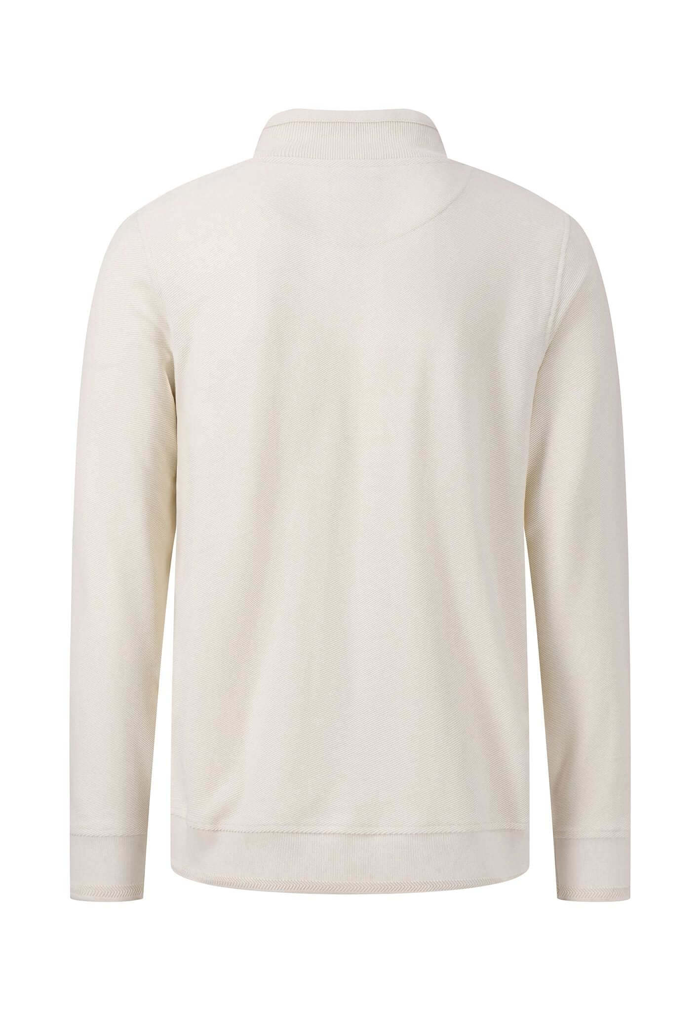 Fynch Hatton - 1/4 Zip Twill Sweat Shirt - Colour: Off White