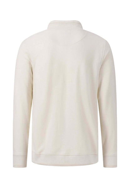 Fynch Hatton - 1/4 Zip Twill Sweat Shirt - Colour: Off White