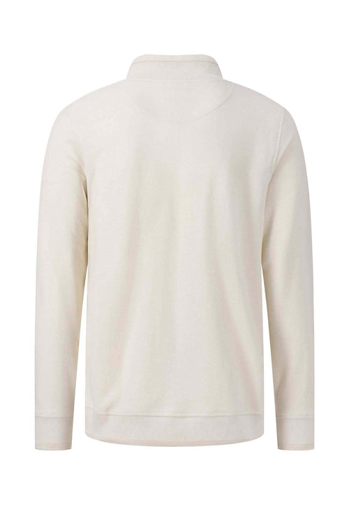 Fynch Hatton - 1/4 Zip Twill Sweat Shirt - Colour: Off White