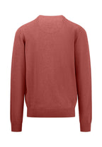 Fynch Hatton - V Neck Cotton Pullover - Colour: Orient Red