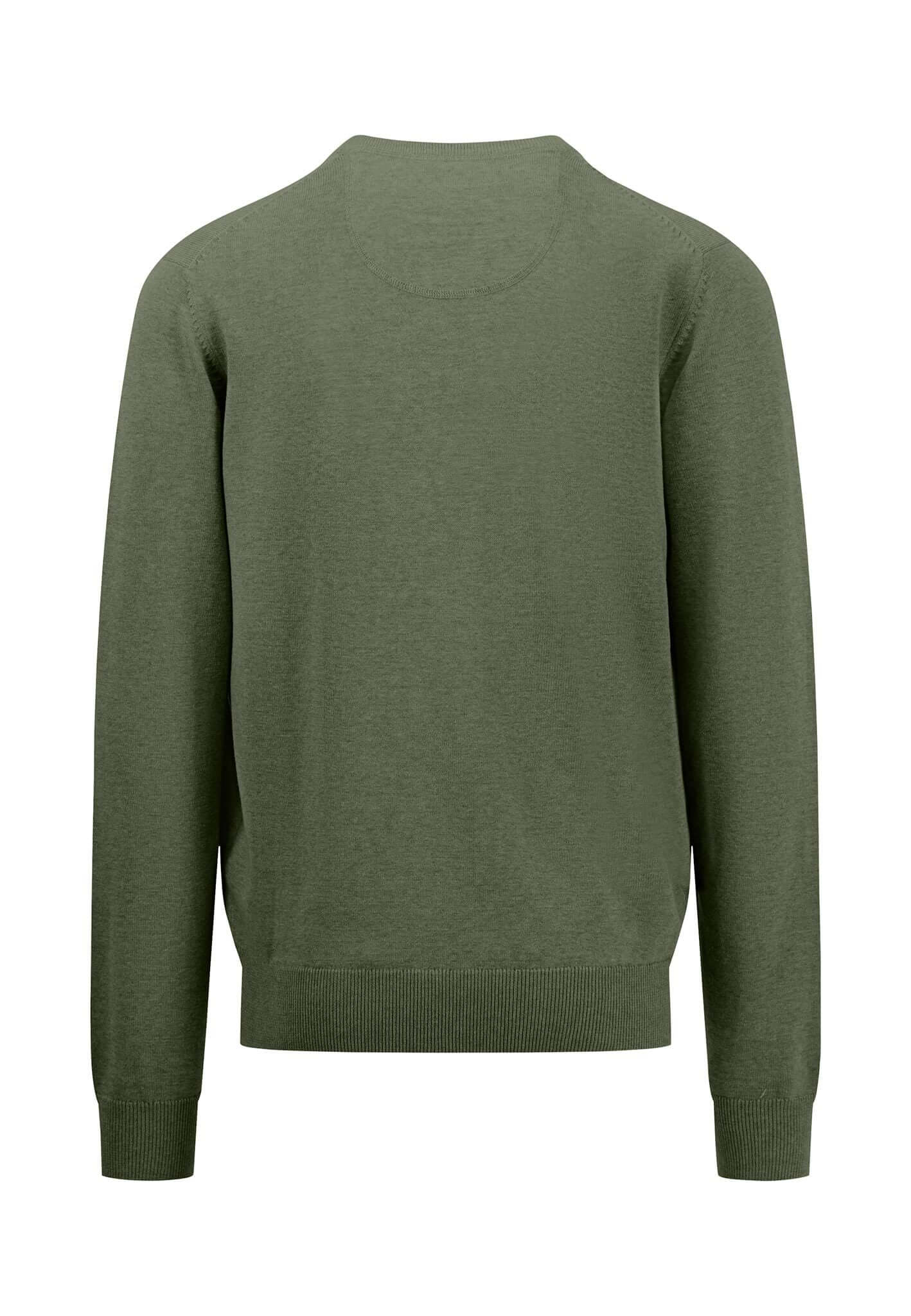 Fynch Hatton - V Neck Cotton Pullover - Colour: Orient Red