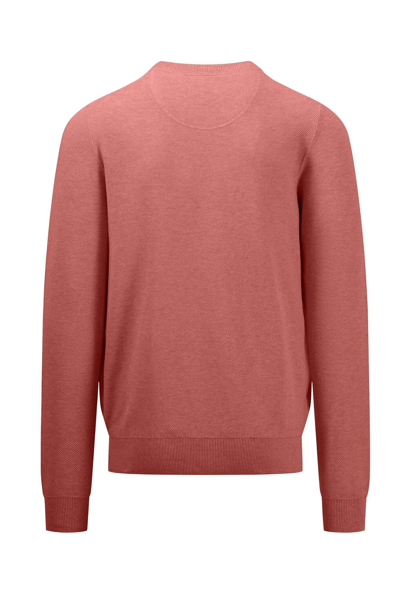 Fynch Hatton - Crew Neck Cotton Texture Pullover - Colour: Orient Red