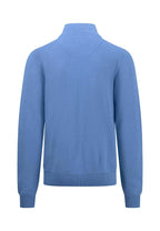 Fynch Hatton - Full Zip Pullover Cotton Structure - Colour: Crystal Blue