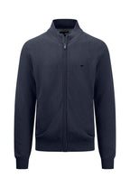 Fynch Hatton - Full Zip Pullover Cotton Structure - Colour: Navy