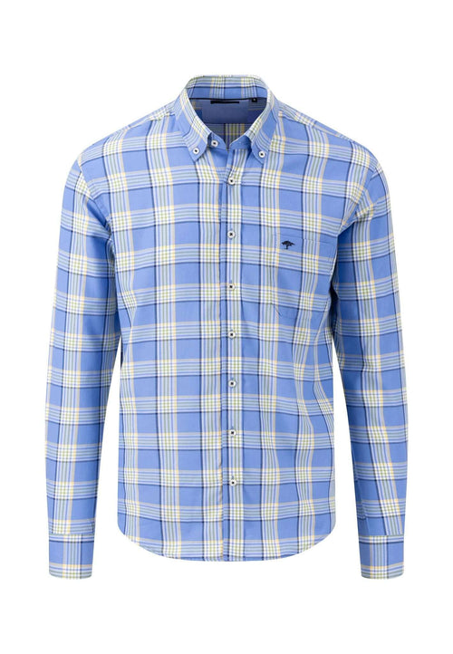 Fynch Hatton - Button Down Check Shirt - Colour: Crystal Blue Check