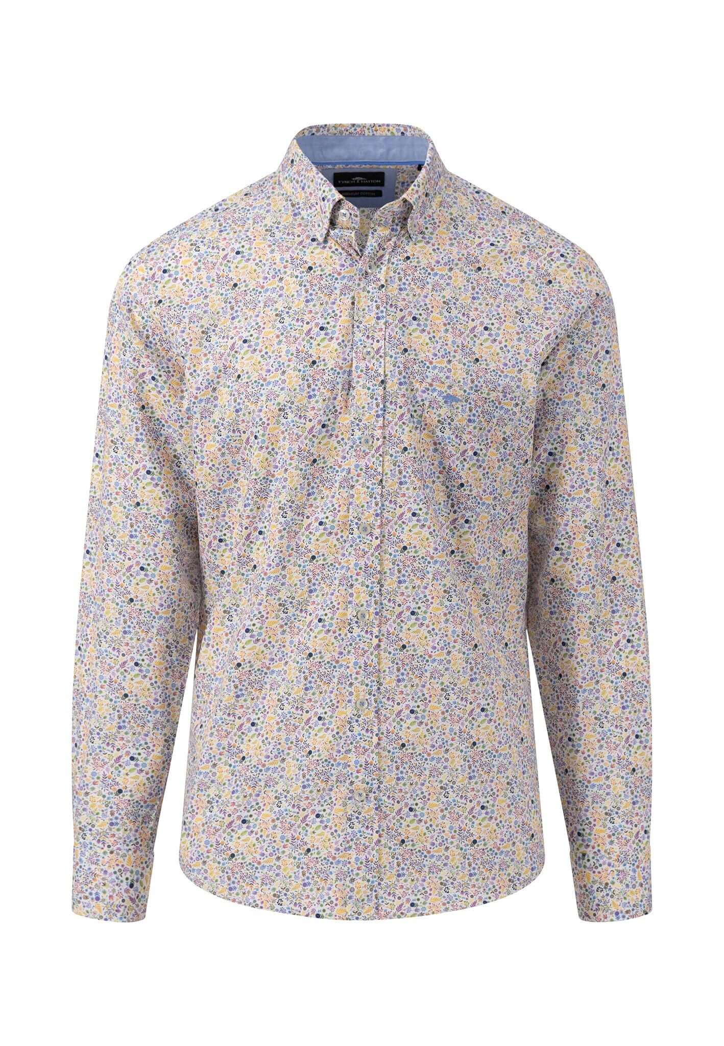 Fynch Hatton - Button Down Print Shirt - Colour: Dusty Lavender