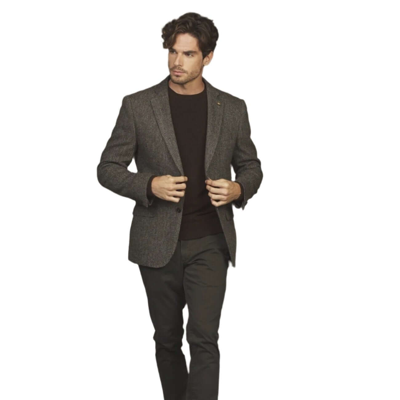 Magee - Clady Donegal Tweed Blazer - Colour: Grey Herringbone