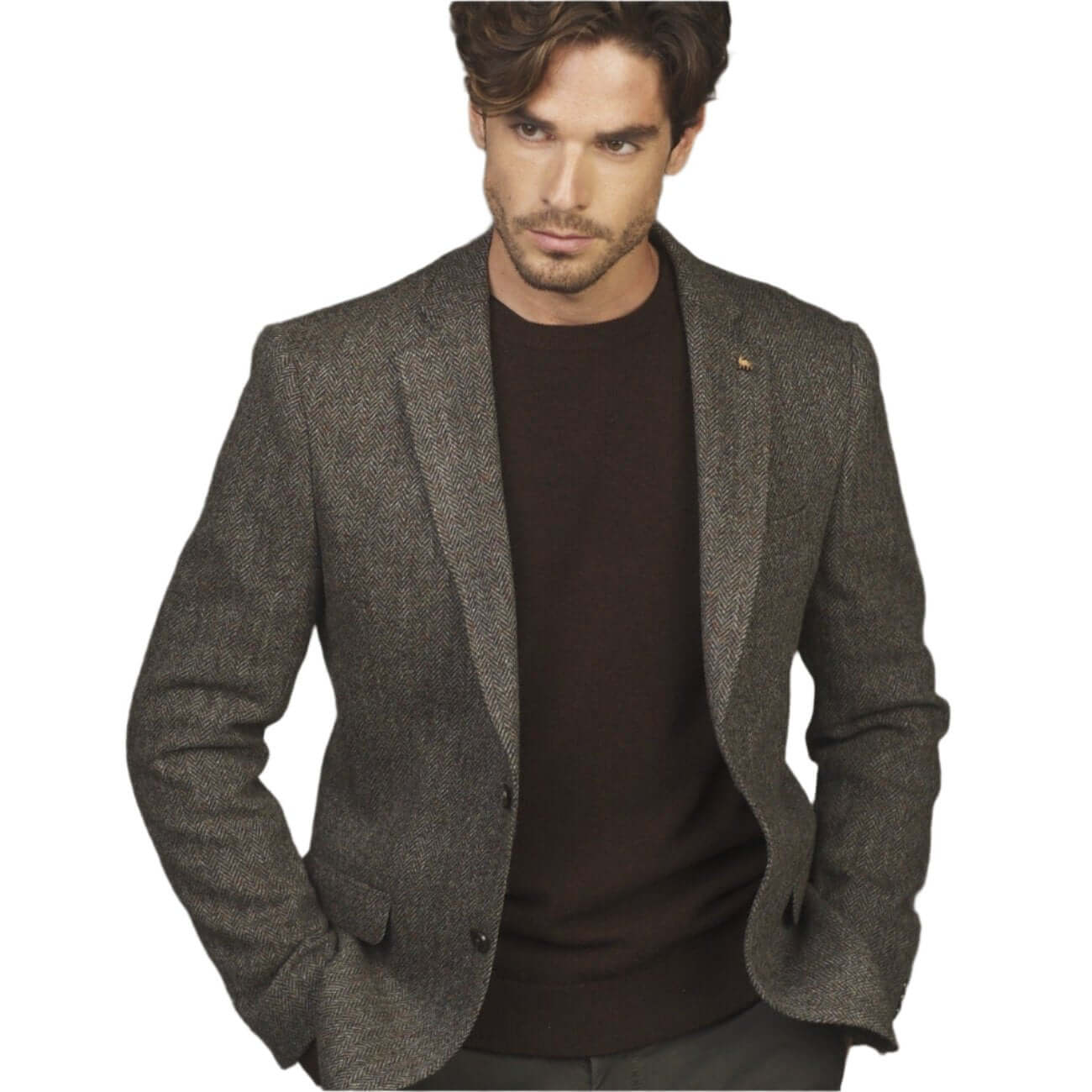 Magee - Clady Donegal Tweed Blazer - Colour: Grey Herringbone