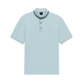 Bugatti Stand Collar Polo Shirt in Aqua Blue