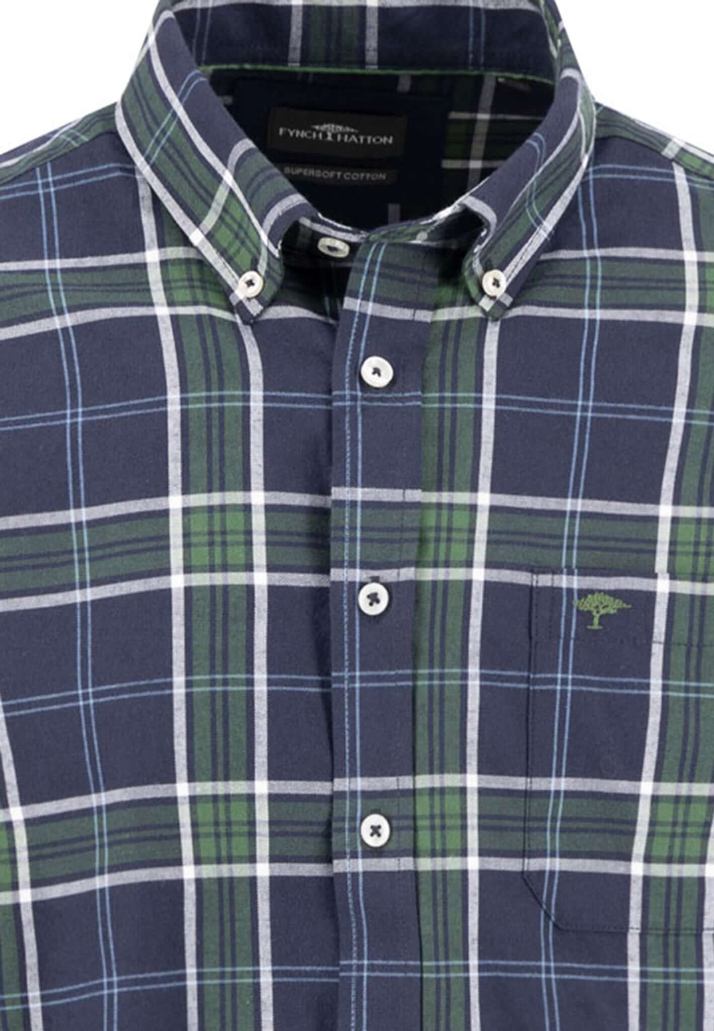 Fynch-Hatton Twill Check Button-Down Shirt, check detail