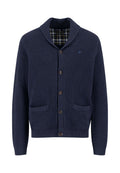 Fynch-Hatton shawl collar cardigan in Navy – front view