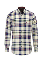 Fynch-Hatton Button Down Check Shirt in Merlot Check – front view