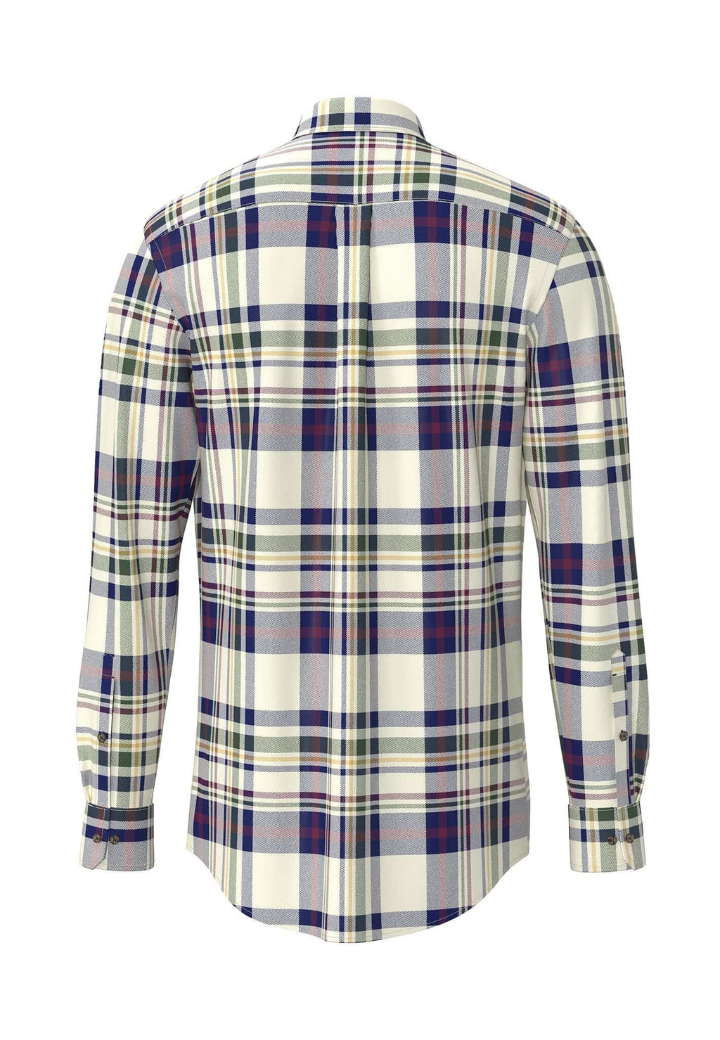 Fynch-Hatton Button Down Check Shirt in Merlot Check – back view