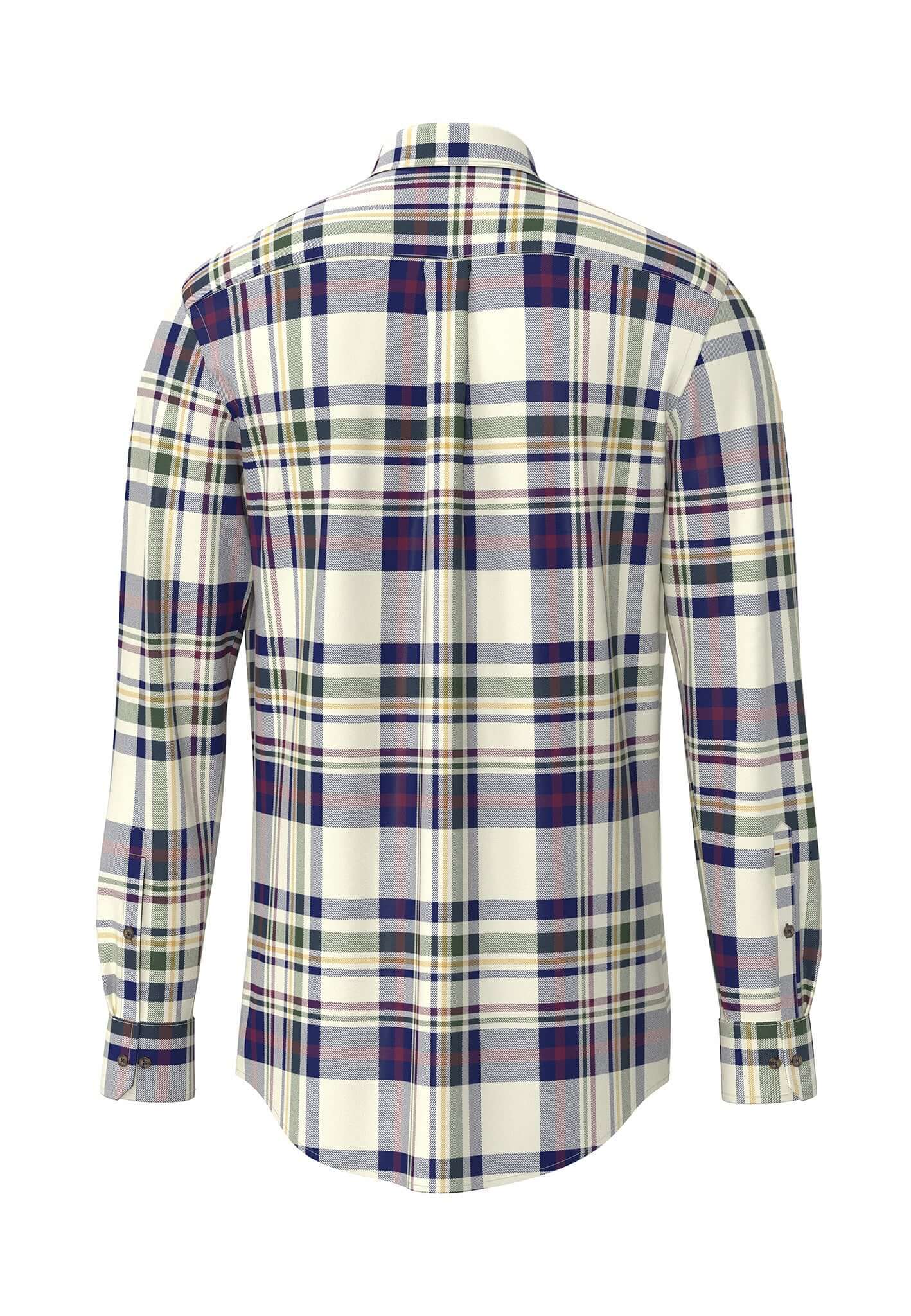 Fynch-Hatton Button Down Check Shirt in Merlot Check – back view