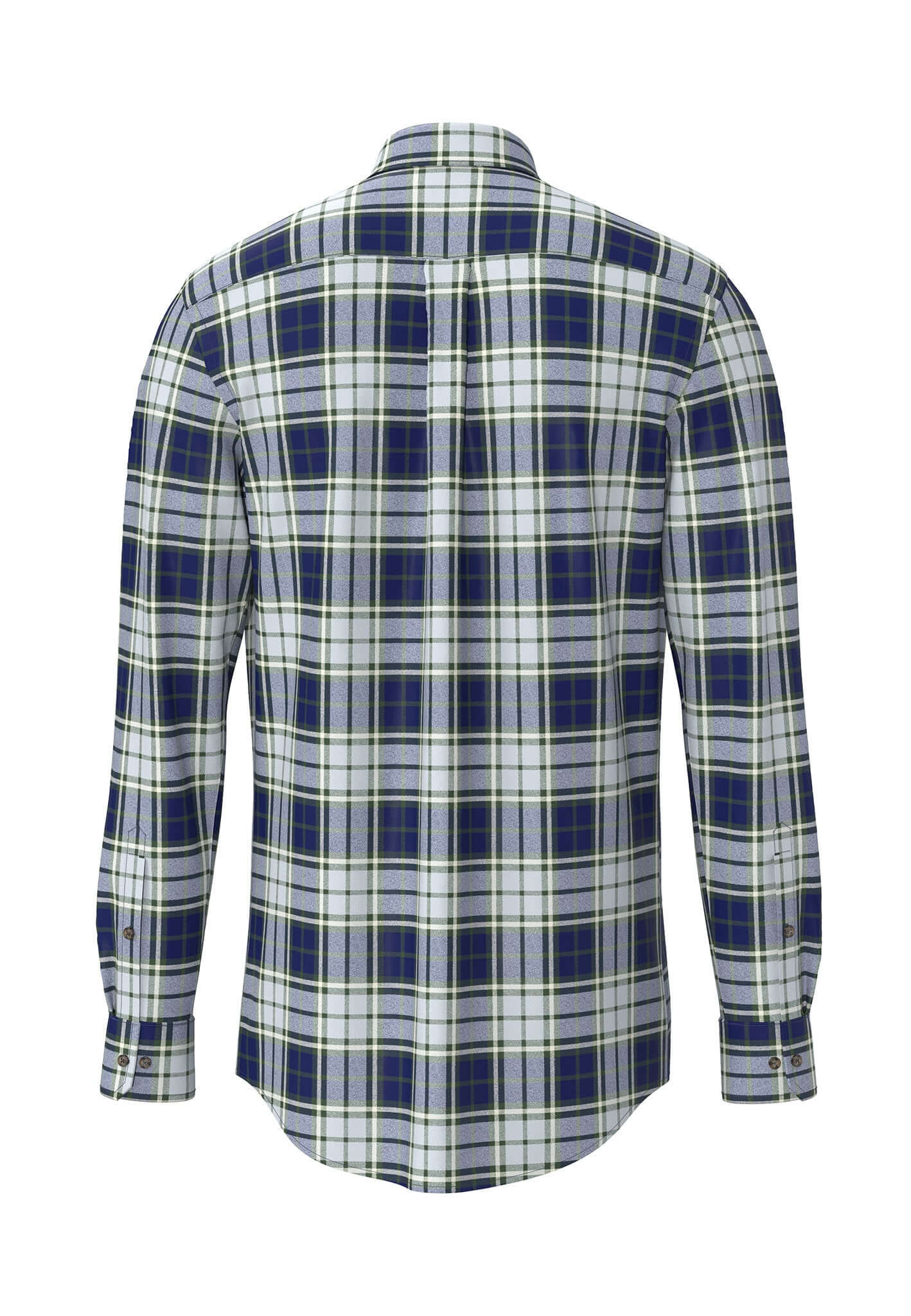 Fynch-Hatton Large Check Shirt in Dark Leaf – back view