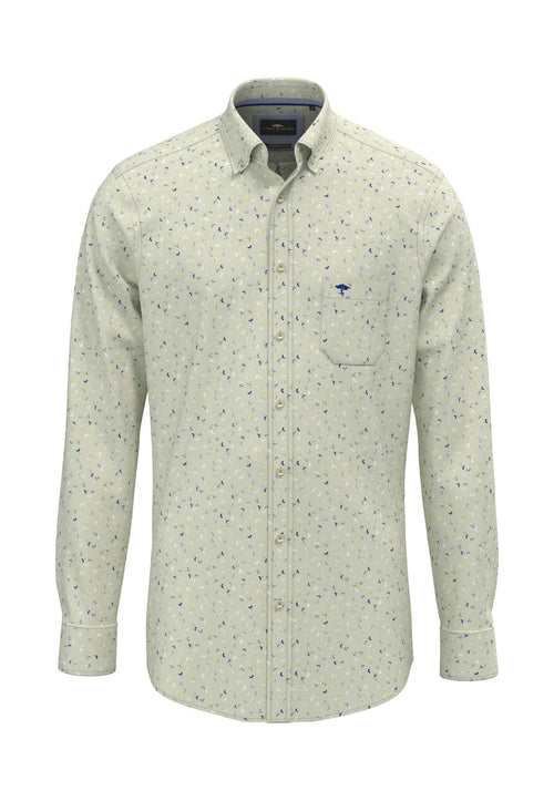 Fynch-Hatton Avocado Flower Print Shirt – front view