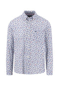 Fynch-Hatton Patterned Button-Down Shirt in Ink Blue - front view