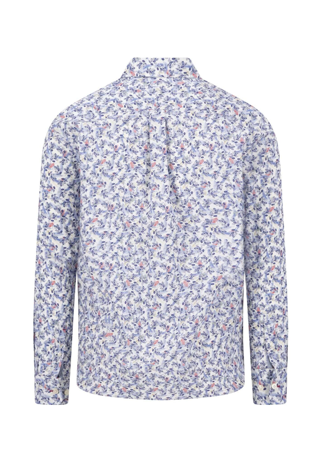 Fynch-Hatton Patterned Button-Down Shirt in Ink Blue - detail view