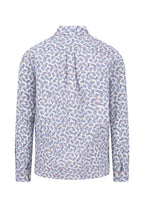 Fynch-Hatton Patterned Button-Down Shirt in Ink Blue - detail view