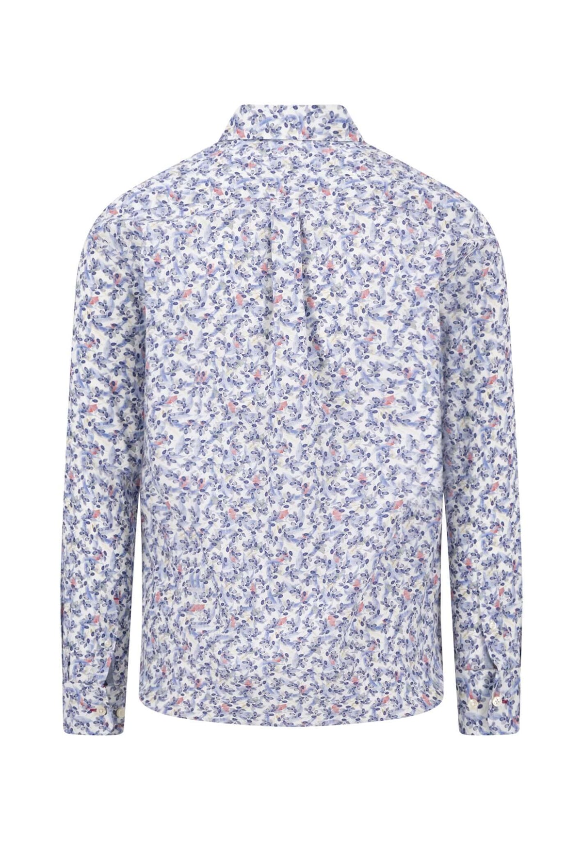 Fynch-Hatton Patterned Button-Down Shirt in Ink Blue - detail view