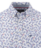 Fynch-Hatton Patterned Button-Down Shirt in Ink Blue - product view