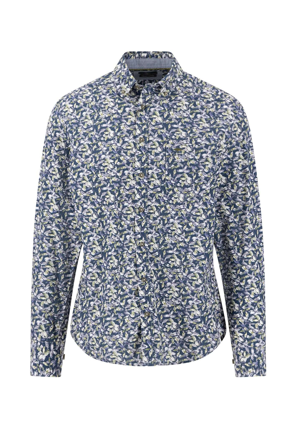 Fynch-Hatton Patterned Button-Down Shirt in Moss - front view