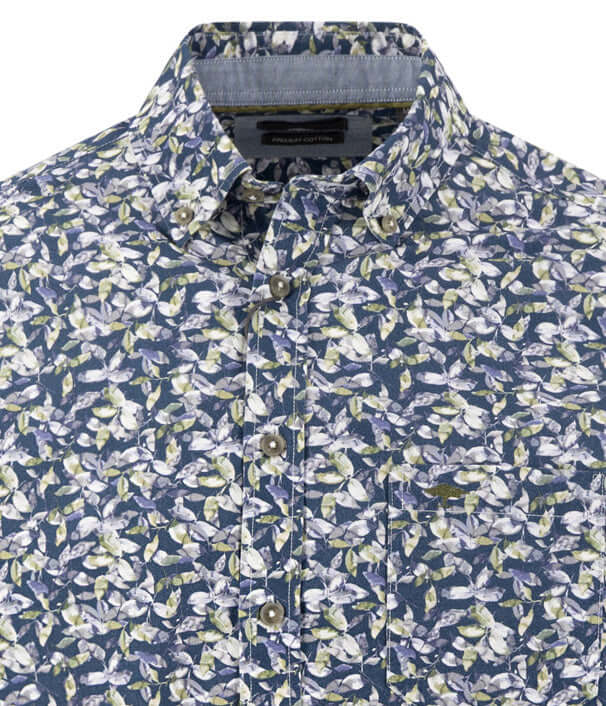 Fynch-Hatton Patterned Button-Down Shirt in Moss - product view