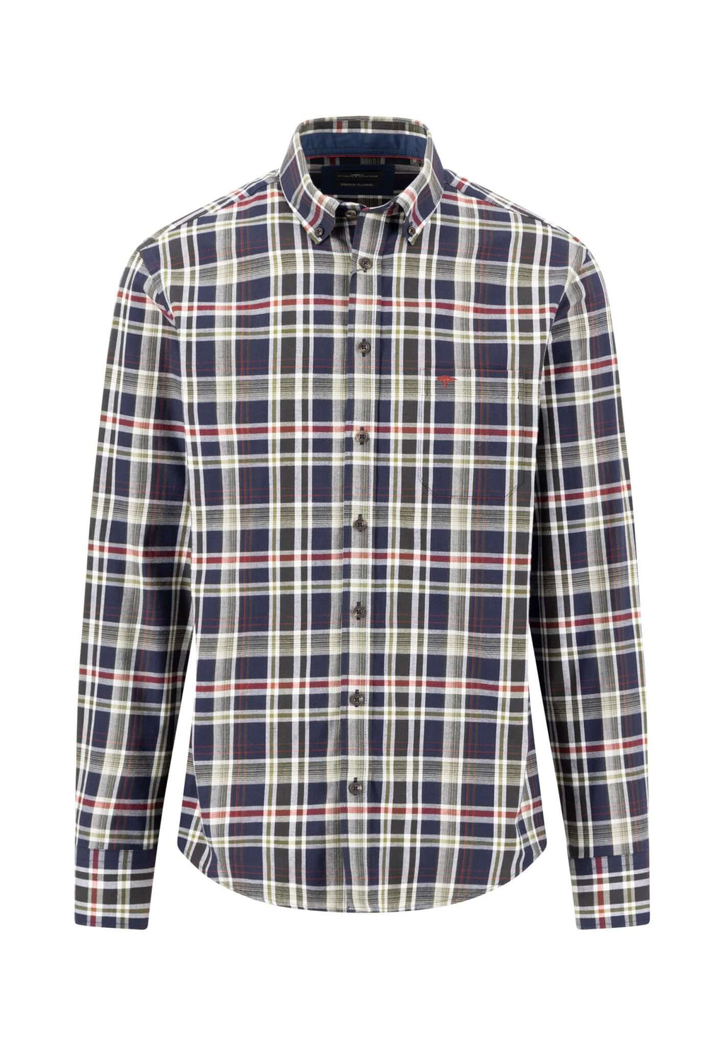 Fynch-Hatton Colourful Flannel Check Button-Down Shirt - 16105510-748 image 1