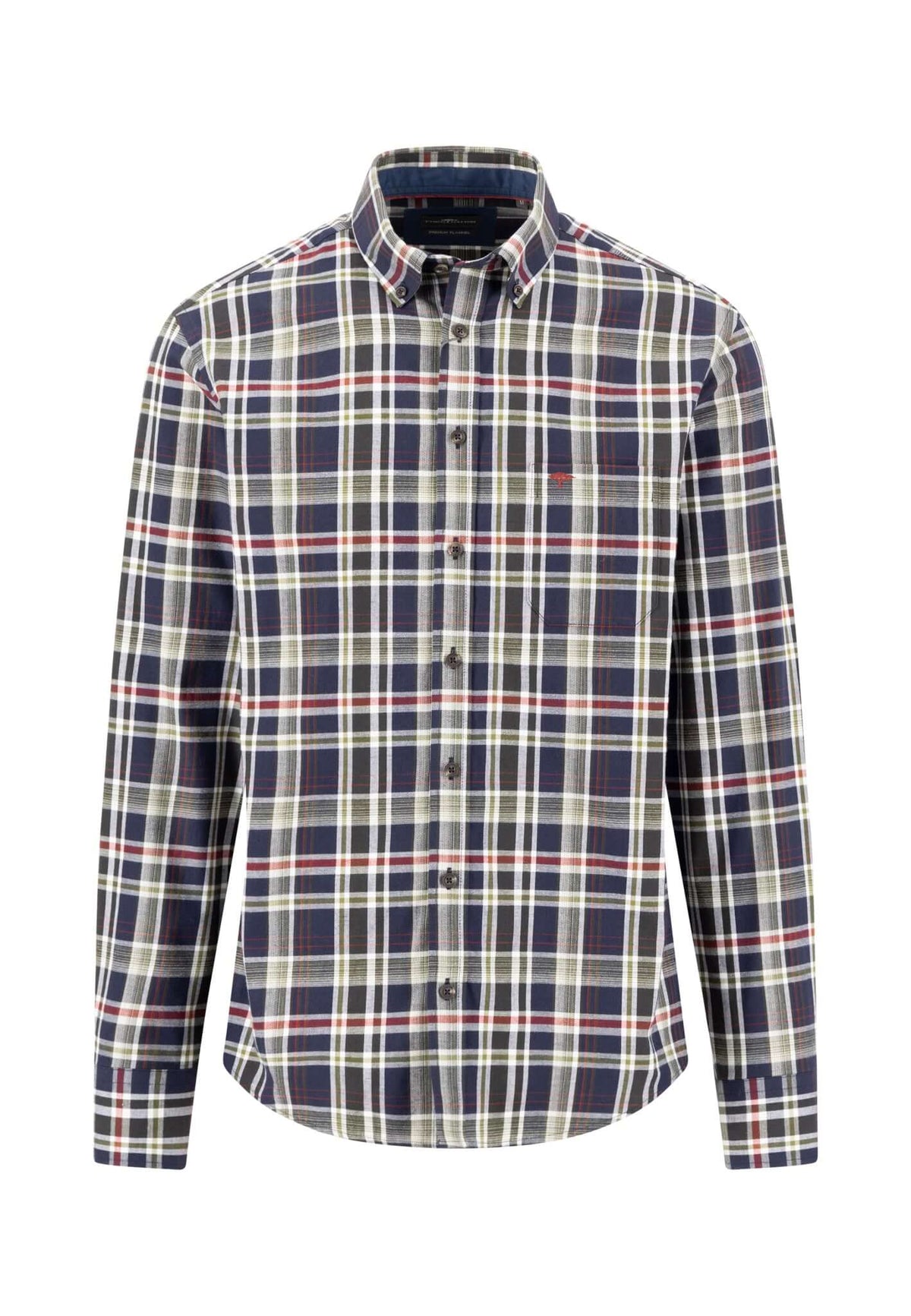 Fynch-Hatton Colourful Flannel Check Button-Down Shirt - 16105510-748 image 1