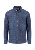 Fynch-Hatton Winter Leaf Print Button-Down Shirt in Brick - front view